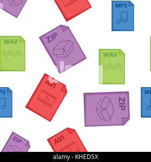 Kind of files pattern, cartoon style Stock Vector