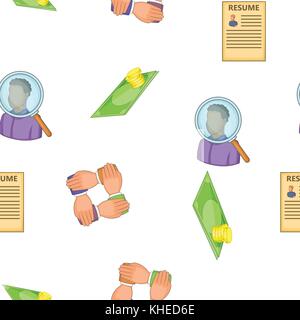 Job search pattern, cartoon style Stock Vector