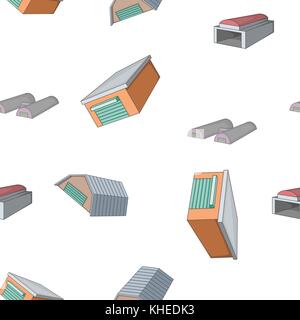 Types of garages pattern, cartoon style Stock Vector