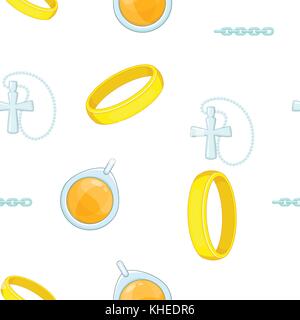 Costume jewellery pattern, cartoon style Stock Vector