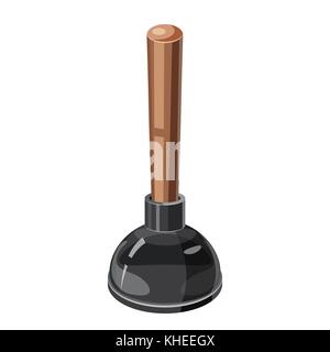 Cup plunger icon, cartoon style Stock Vector