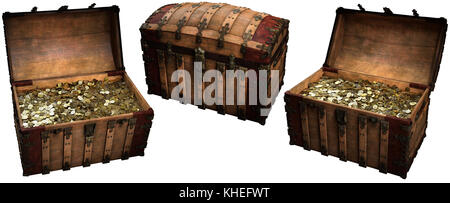 Chests. 3d illustration Stock Photo - Alamy