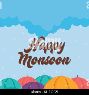 happy monsoon design  Stock Vector