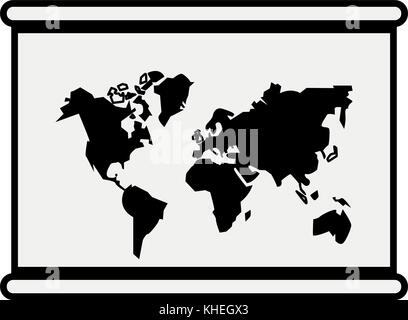 hanging world map Stock Vector