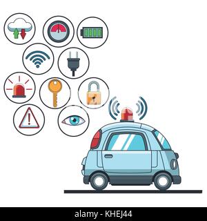 Smart car smarthphone app Stock Vector