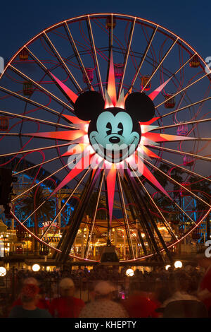 Ferris Wheel Mickey's Fun Wheel, California Adventure Park, Disneyland Resort, Anaheim, California, USA Stock Photo