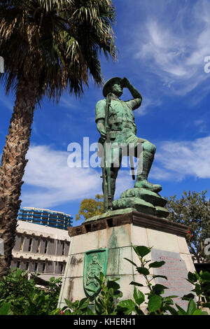 Defense Force Monument, Casemates Square, Gibraltar, United Kingdom, Europe Stock Photo