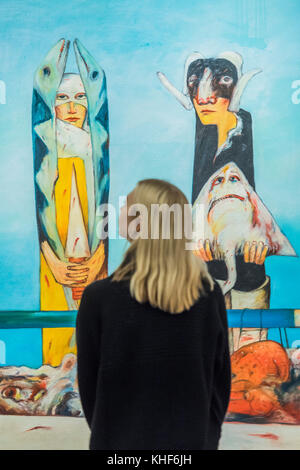 London, UK. 17th Nov, 2017. Natures Harvest By John Bellany, est £15-25,000 - Modern and Post-War British & Scottish Art at Sothebys New Bond Street. The sale will take place between 21 - 22 November. Credit: Guy Bell/Alamy Live News Stock Photo