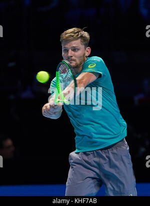 London, UK. 17th Nov, 2017. ATP Tennis, London, November 17, 2017 David GOFFIN, BEL, action Dominic THIEM, AUT lost vs David GOFFIN, BEL 4-6, 1-6 at the NITTO ATP FINALS Tennis men in Millenium Arena, O2 Arena London, United Kingdom, November 17, 2017, Season 2017/2018 Credit: Peter Schatz/Alamy Live News Stock Photo