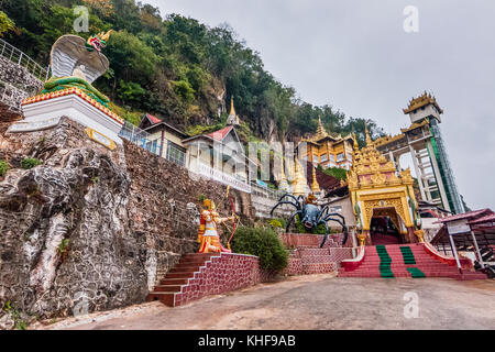 The entrance to the Pindaya Caves, Shan State, Myanmar Stock Photo