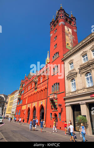 BASEL, SWITZERLAND - August 2017 - Basel town hall. Basel is a city in northwestern Switzerland on the river Rhine and third-most-populous city. Stock Photo