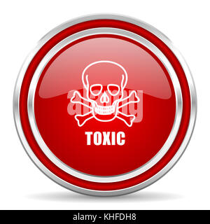 Red toxic hazard icon sign with 