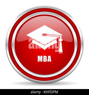 Mba chrome border web and smartphone apps design round glossy icon ...