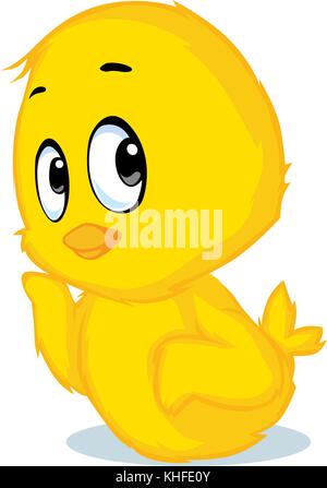 Cute Cartoon Vector Illustration of Chicken and Farm Rural Meadow ...