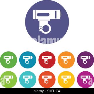 Bike light set icons Stock Vector