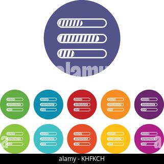 Sign horizontal columns load set icons Stock Vector