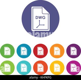 File DWG set icons Stock Vector
