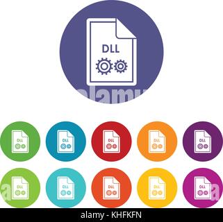 File DLL set icons Stock Vector