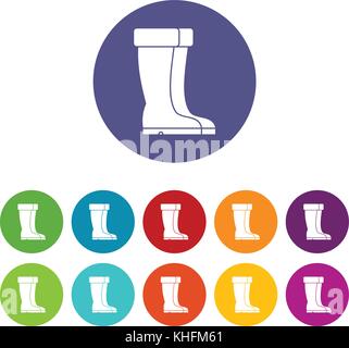 Winter shoes set icons Stock Vector