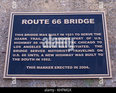 Original Route 66 Bridge from 1921 in Oklahoma Stock Photo