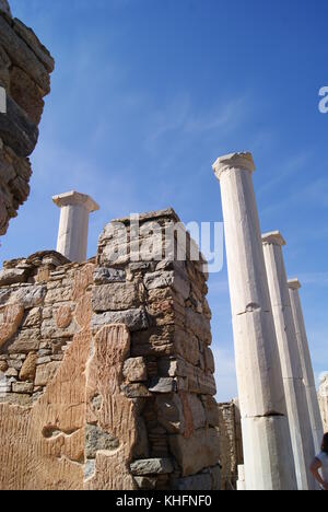 The Ruins of Delos Island in Mykonos, Greece Stock Photo