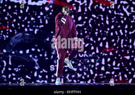 Stormy performs on stage during the MTV Europe Music Awards 2017 Stock Photo