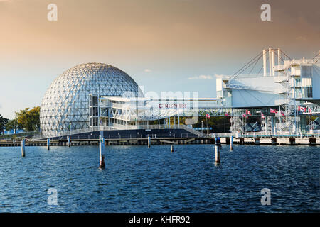 Ontario Place Toronto Ontario Canada. A  geodesic dome  containing the Cinesphere IMAX theatre. Stock Photo