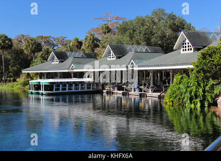 Glass bottom boats at Silver Springs State Park Florida Stock Photo