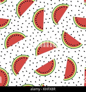 Fresh Slaced Ripe Watermelon on Seeds Background Stock Vector