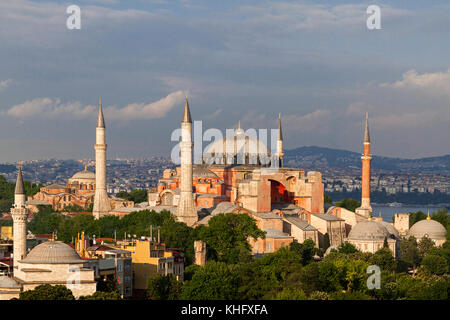 View over Hagia Sophia in Istanbul, Turkey. Stock Photo