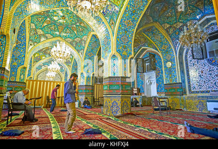 Dome ceiling of the prayer hall, Shah Mosque, Isfahan, Iran Stock Photo ...