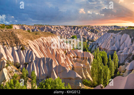 Extreme terrain of Cappadocia in Turkey. Stock Photo
