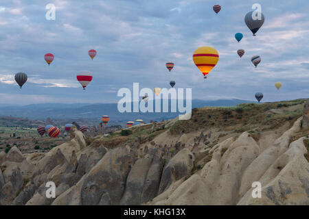 Hot air balloons in Cappadocia, Turkey. Stock Photo