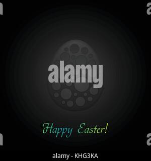 Black concept Easter egg abstract background. Vector design Stock Vector