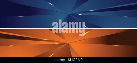 Abstract tech polygonal headers design. Vector banners template backgrounds Stock Vector