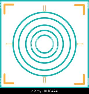 line gun sight circle with shooting focus vector illustration Stock Vector