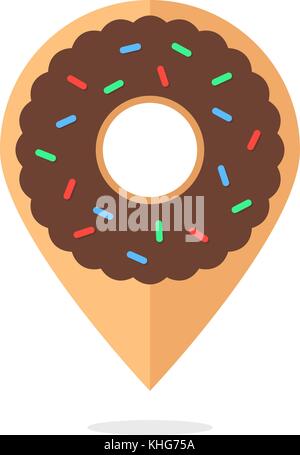 donut icon like location pin Stock Vector