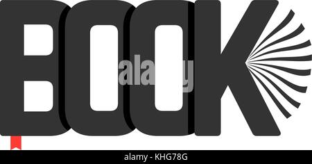black book logo with bookmark Stock Vector