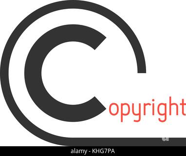 black simple copyright symbol Stock Vector