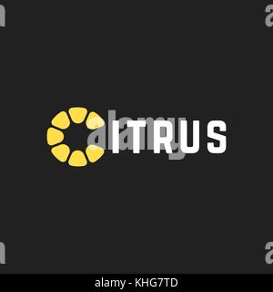 simple citrus logo like lemon slice Stock Vector