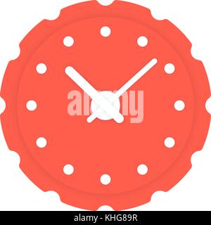 circular red clock icon Stock Vector