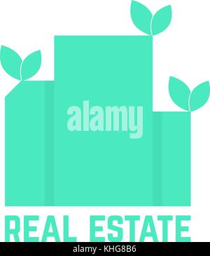 real estate logo with leafs Stock Vector