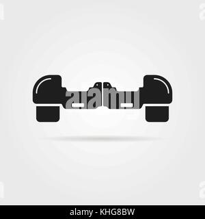 simple hoverboard icon with shadow Stock Vector