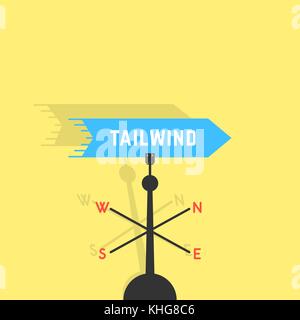tailwind with vane and shadow Stock Vector