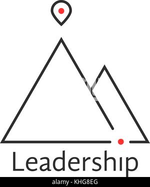 black thin line leadership logo Stock Vector