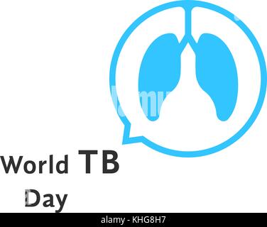 world tb day with blue speech bubble Stock Vector