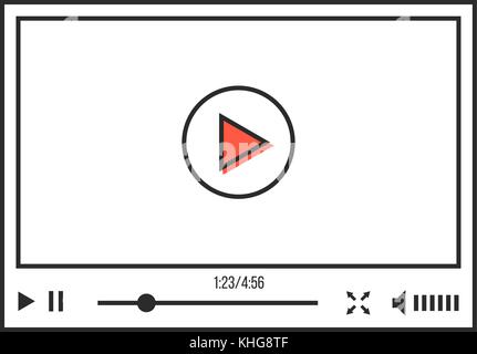 thin line video player interface Stock Vector