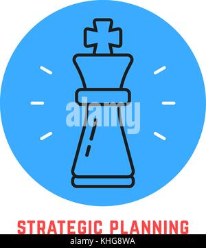 blue round strategic planning logo Stock Vector