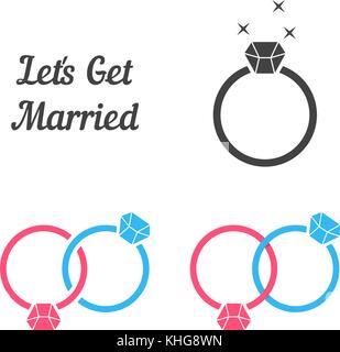 set of rings like get married Stock Vector