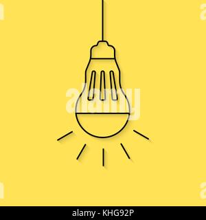 hanging thin line led bulb Stock Vector